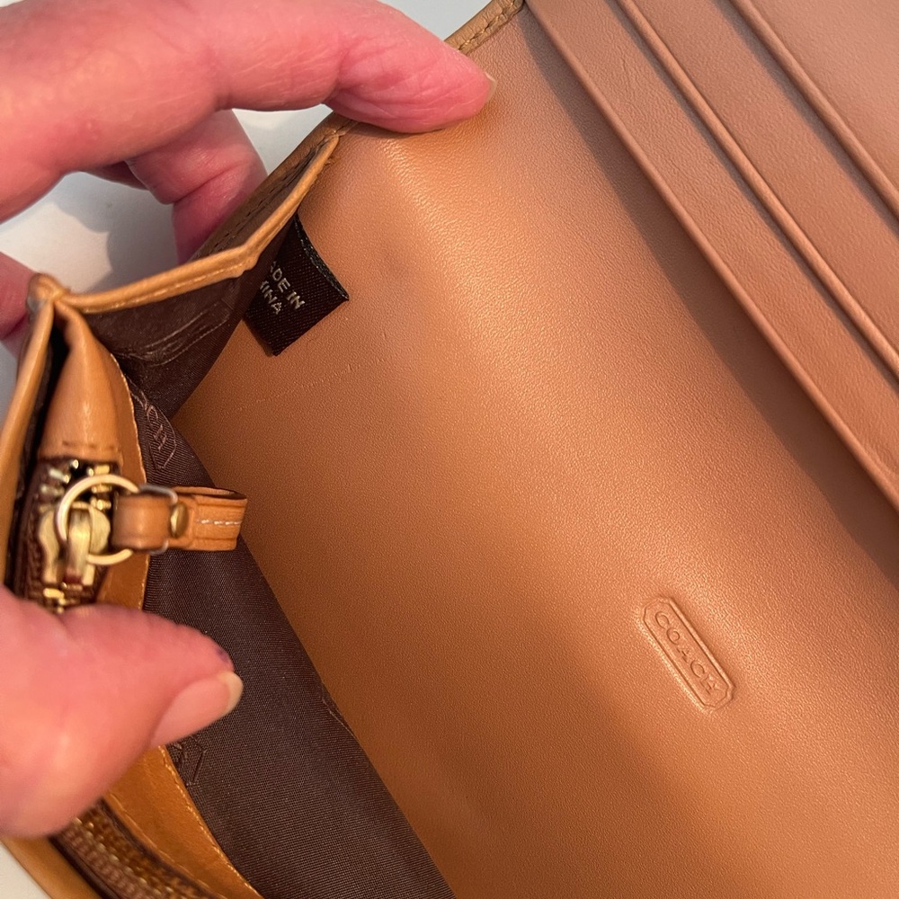 Coach Y2K Vintage Signature Jacquard Canvas Leather Hobo Shoulder bag & wallet - Picture 15 of 16